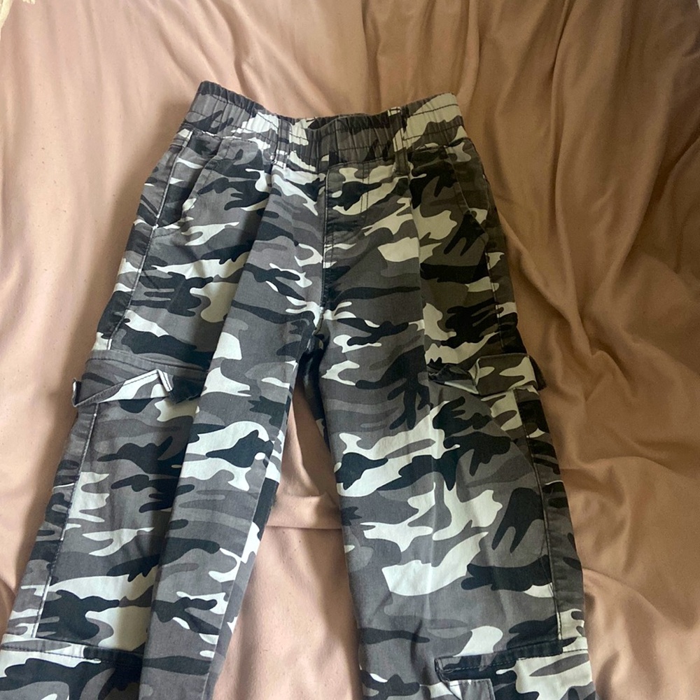 Camo black and white pants